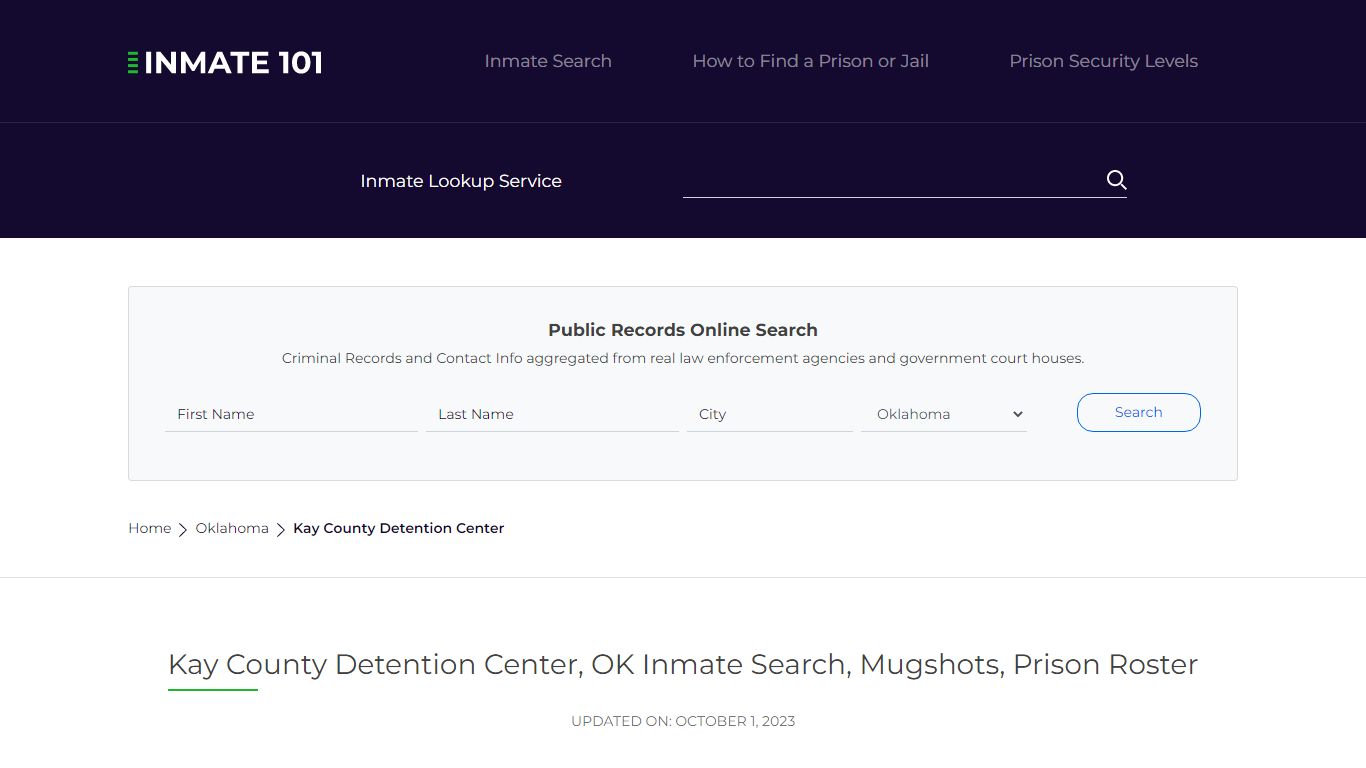 Kay County Detention Center, OK Inmate Search, Mugshots, Prison Roster ...