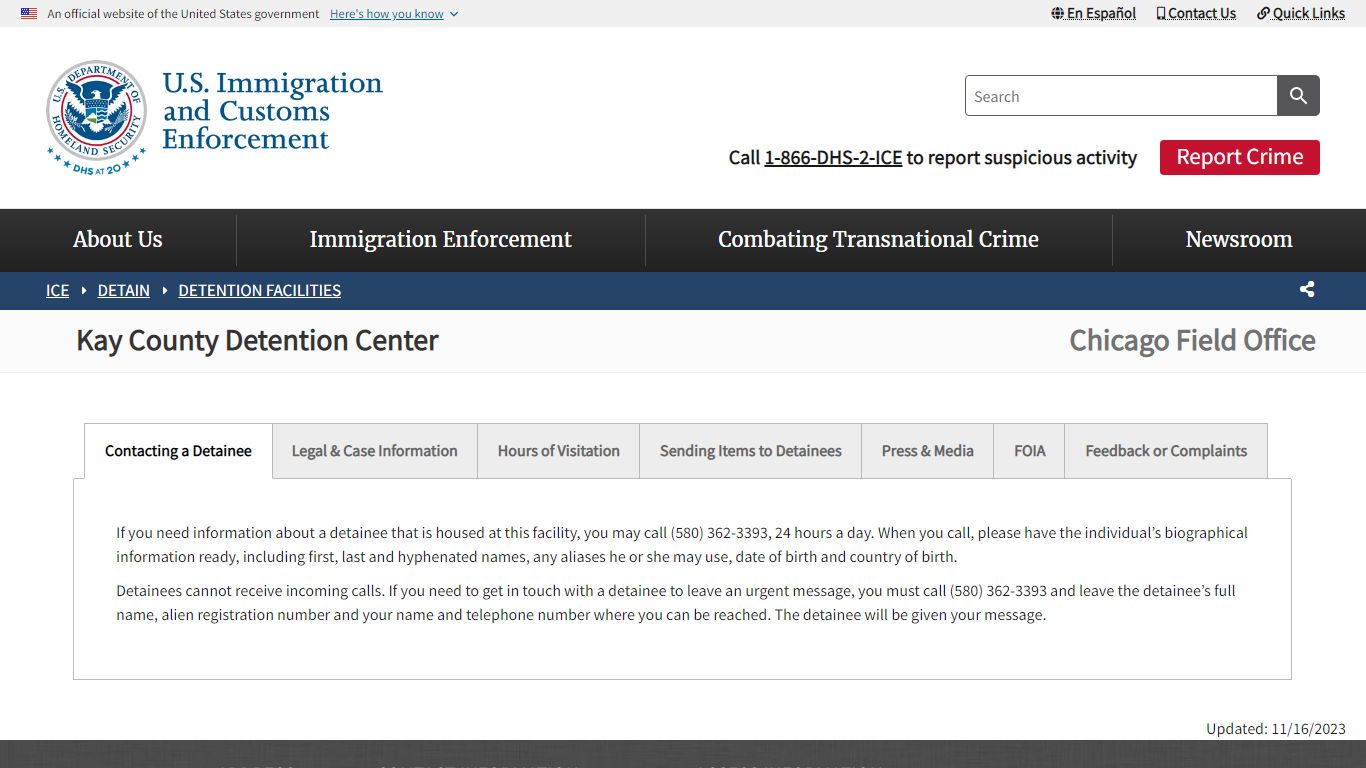 Kay County Detention Center | ICE
